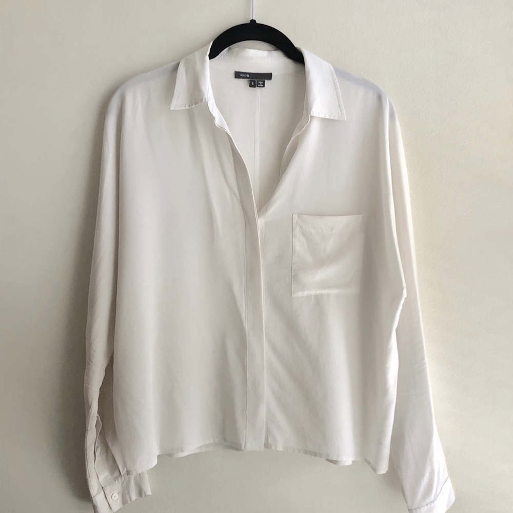 White silk Vince blouse